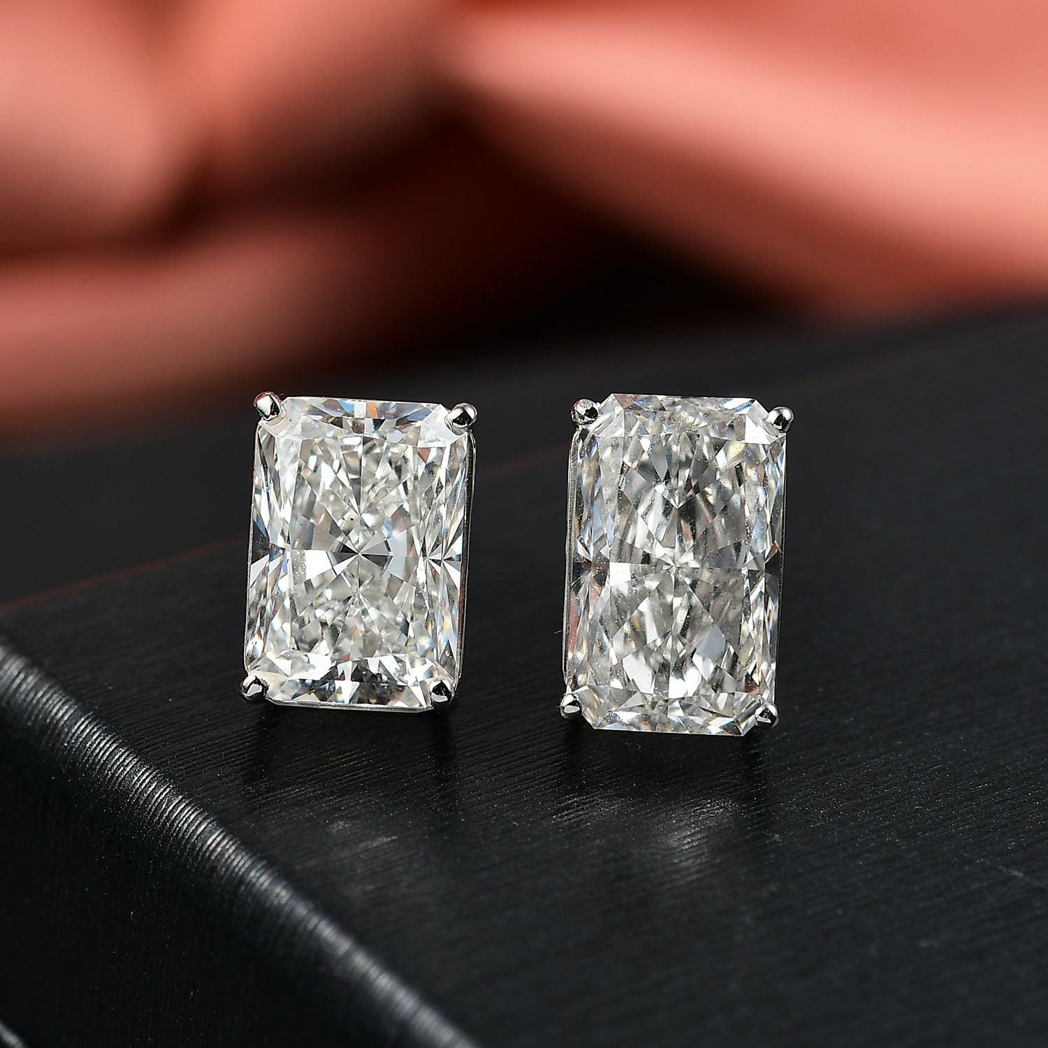 LUXURIANT DIAMOND - Lab Grown Diamant Radiant-Schliff, VS-G Ohrringe 950 Platin ca. 10.06 ct