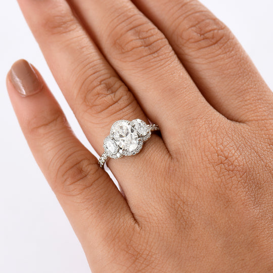 LUXURIANT DIAMOND - Lab Grown Diamant VS-EF IGI zertifiziert Ring, 950 Platin (Größe 17.00) ca. 2.50 ct