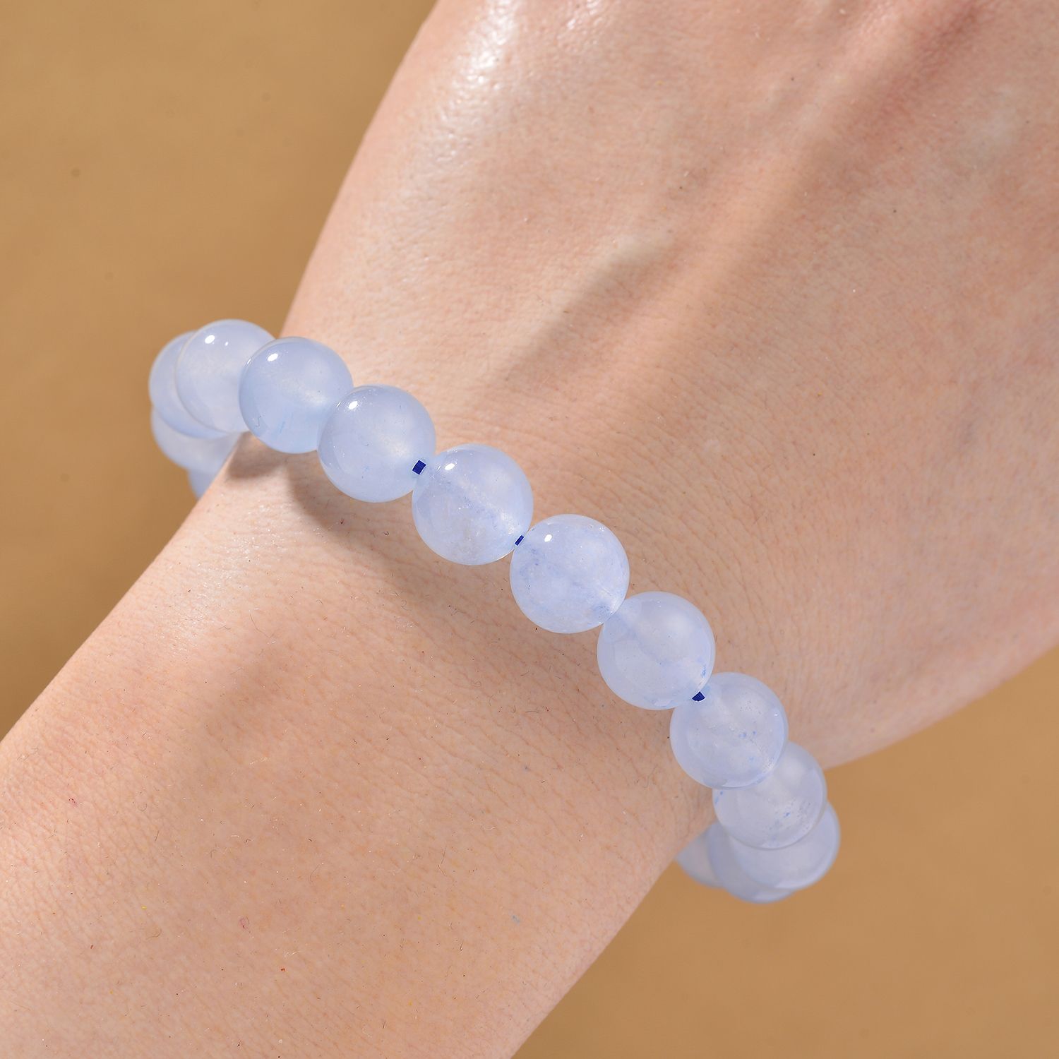 Aquamarin Farbiger Quarzit Armband, flexibel (ca. 18 - 19 cm), ca. 150.00 ct