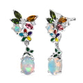D’Joy AA Natürliche, äthiopische Welo Opal, Multi-Turmalin und Zirkon Ohrringe - 2,73 ct.