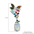 D joy AA Natürlicher, äthiopischer Welo Opal, Mehrfarbige-Turmalin Ohrringe, 925 Silber rhodiniert ca. 2,73 ct.