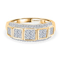 LUXURIANT SGL zertifizierter SI-GH Labor Diamant Ring, 925 Silber 750 Gelbgold Vermeil - 1 ct.