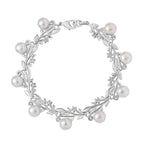 Süßwasser Perle (7.5-8 mm) Armband ca. 19 cm, nickelfreies Messing