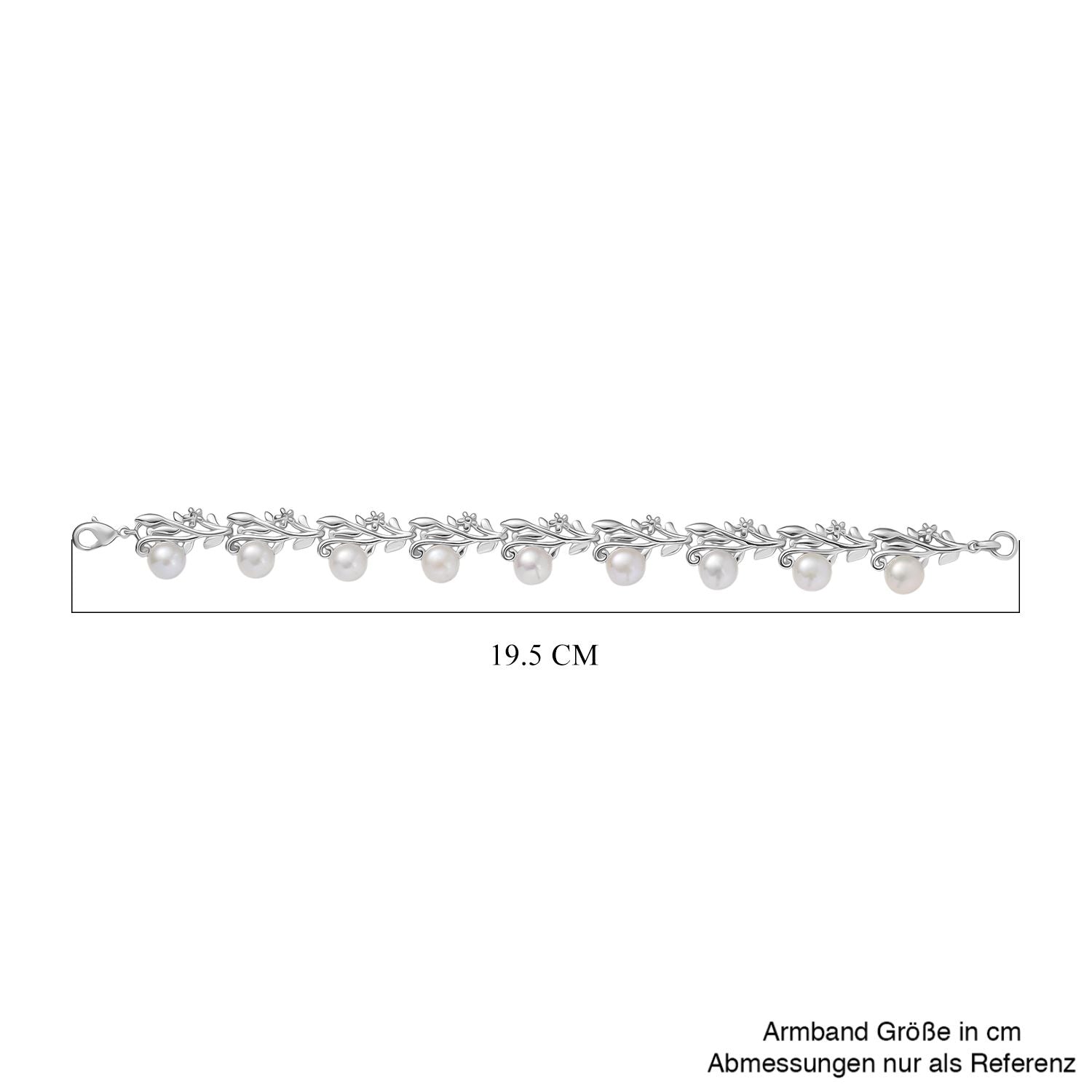 Süßwasser Perle (7.5-8 mm) Armband ca. 19 cm, nickelfreies Messing