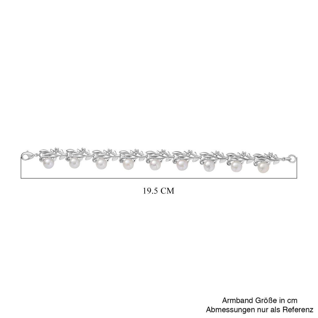Süßwasser Perle (7.5-8 mm) Armband ca. 19 cm, nickelfreies Messing