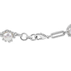 Süßwasser Perle (7.5-8 mm)Armband ca. 19 cm, nickelfreies Messing