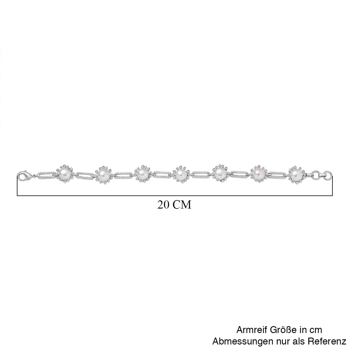 Süßwasser Perle (7.5-8 mm)Armband ca. 19 cm, nickelfreies Messing