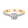 LUXURIANT SI Labor Diamant Ring, 925 Silber 750 Gelbgold Vermeil - 1,25 ct.