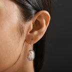 Djoy AA Natrolith, Natürlicher Champagner Zirkon Ohrringe 925 Silber ca. 8,17 ct.