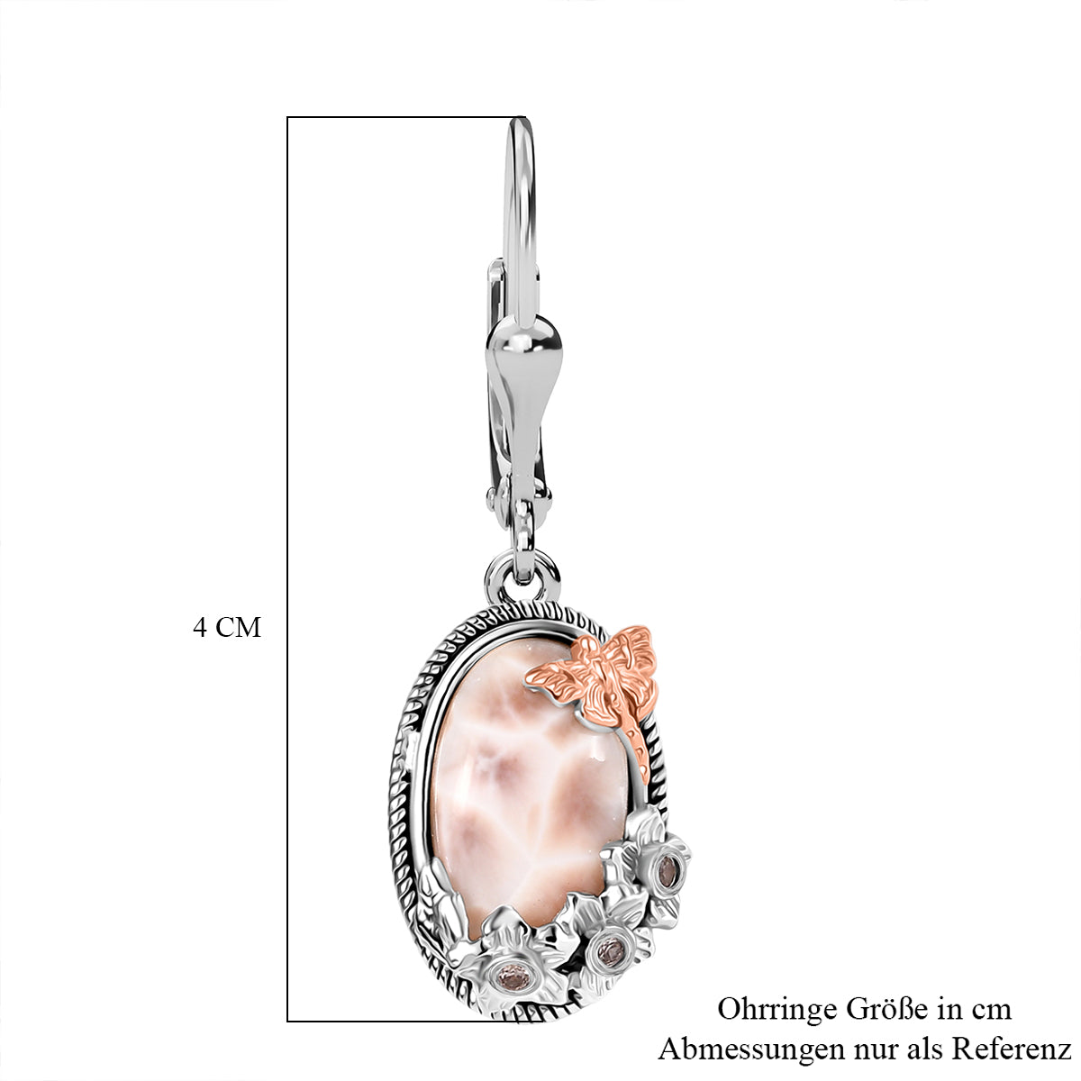 Djoy AA Natrolith, Natürlicher Champagner Zirkon Ohrringe 925 Silber ca. 8,17 ct.
