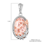 AA Natrolith, Natürlicher Champagner Zirkon Anhänger 925 Silber ca. 6.72 ct