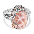 D’joy AA Natrolith, Natürlicher Champagner Zirkon Ring 925 Silber (Größe 19.00) ca. 7,17 ct
