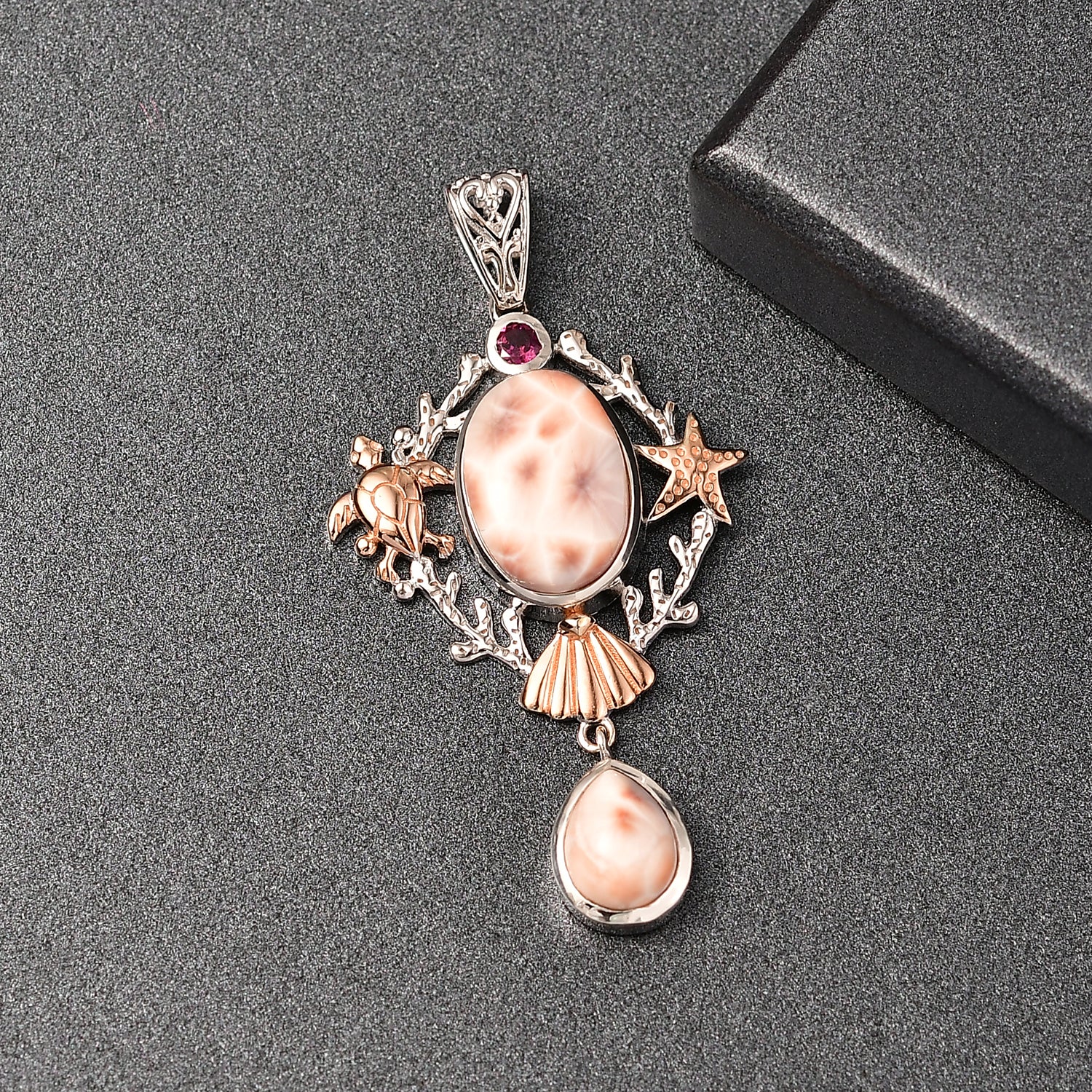 D joy AA Natrolith Anhänger 925 Silber ca. 7.50 ct