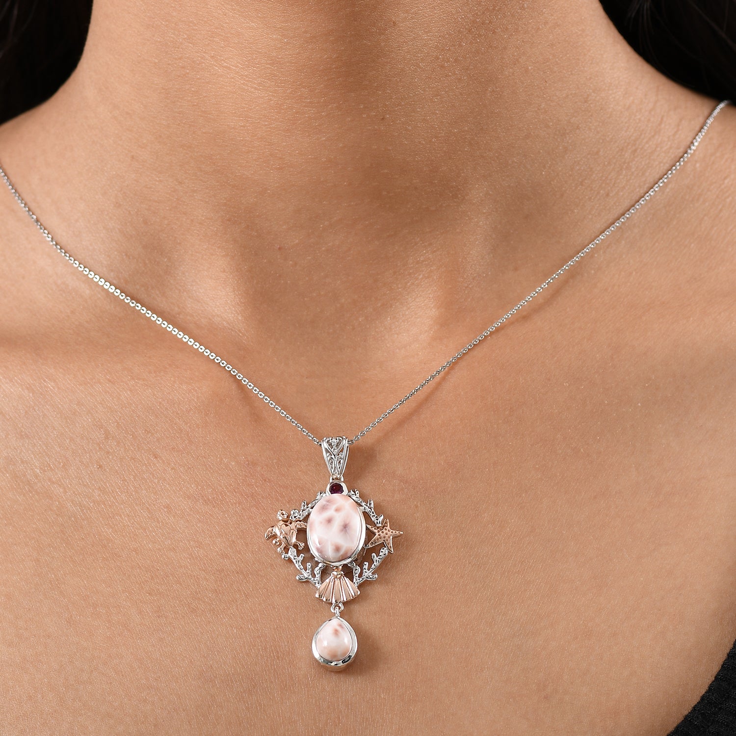 D joy AA Natrolith Anhänger 925 Silber ca. 7.50 ct