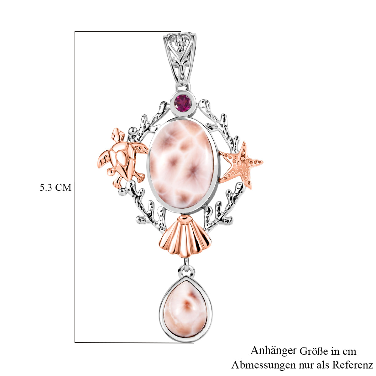 D joy AA Natrolith Anhänger 925 Silber ca. 7.50 ct