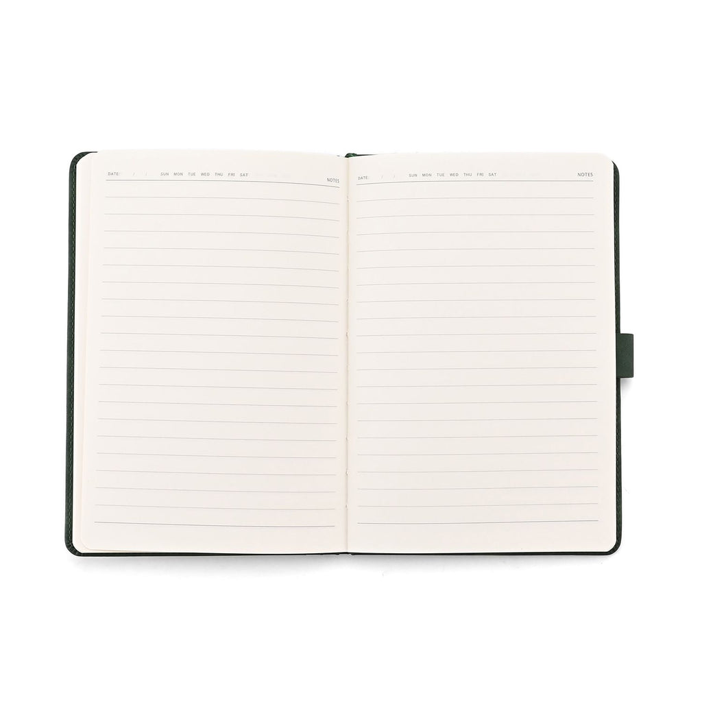 LIVMORE - 2er Set A5 Notizbuch mit Stift Umschlag mit Magnetverschluss Motiv Bambus Nationaler Landschaftsstil Grün