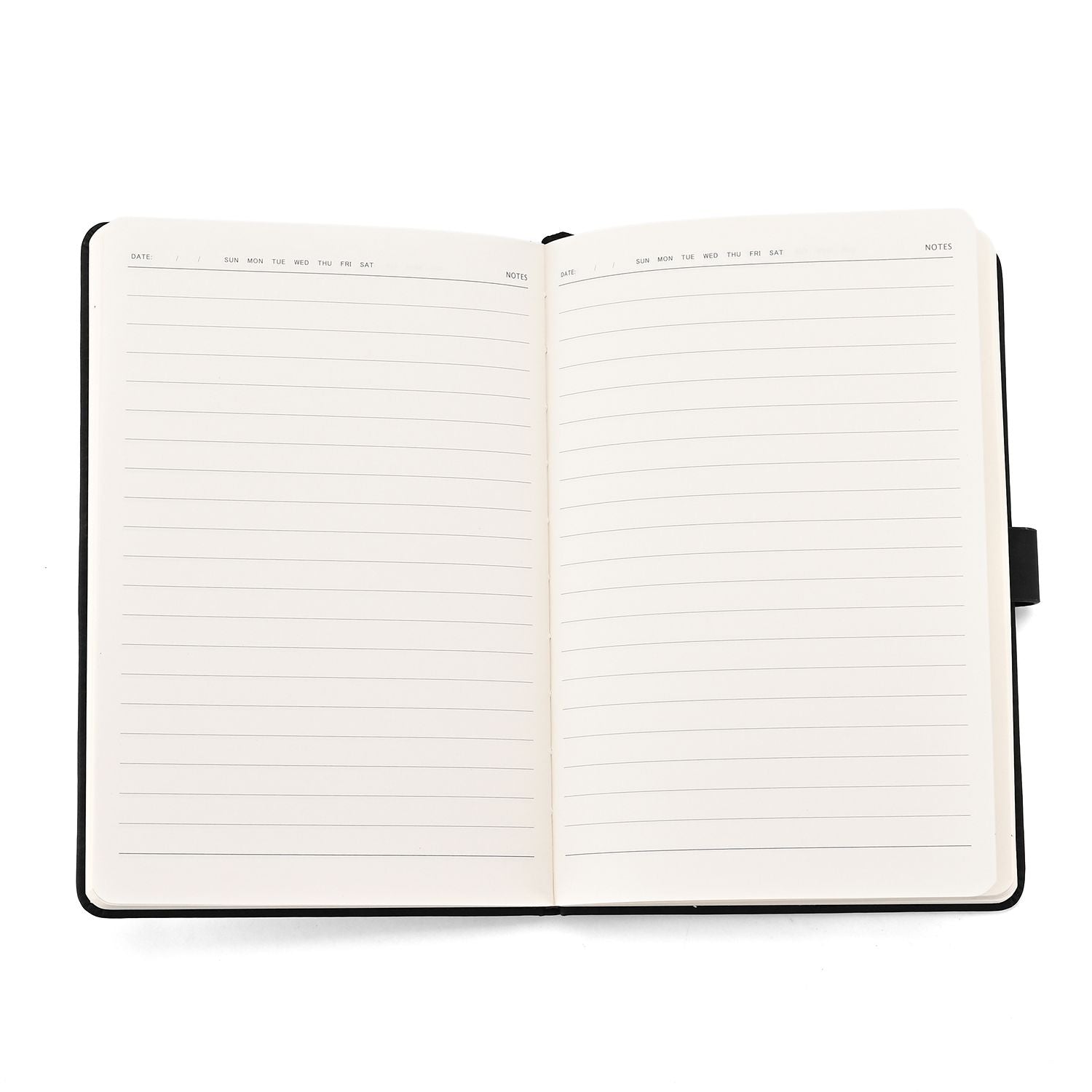LIVMORE - 2er Set A5 Notizbuch mit Stift Umschlag mit Magnetverschluss Motiv Himmelstempel Nationaler Landschaftsstil Schwarz