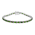 D'joy Natürlicher Chromdiopsid, Natürlicher Rhodolith Granat Armband ca. 19 cm 925 Silber rhodiniert ca. 8.07 ct