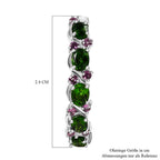 D'joy Natürlicher Chromdiopsid, Natürlicher Rhodolith Granat Ohrringe 925 Silber rhodiniert ca. 2.26 ct