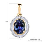 AAA Pfau Tansanit, Weißer Diamant Anhänger 585 Gold (6-7  Werktage Lieferzeit) ca. 3.48 ct