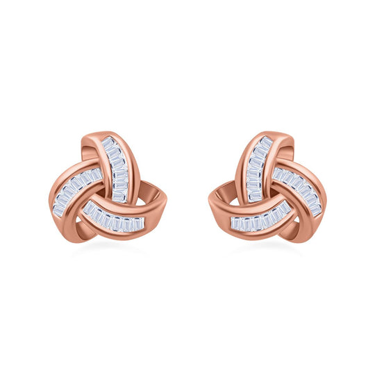 LUXURIANT DIAMOND - Lab Grown Diamant SI-GH SGL zertifiziert Ohrringe, 925 Silber 750 Roségold Vermeil ca. 0,25 ct.