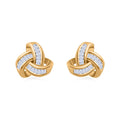 LUXURIANT SI-GH SGL zertifizierte Labor Diamant Liebesknoten Ohrringe, 925 Silber 750 Gelbgold Vermeil - 0,25 ct.