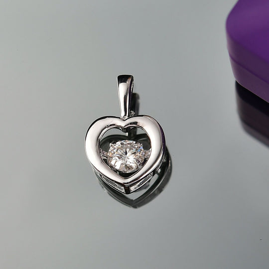 D Joy Moissanit Anhänger 925 Silber platiniert ca. 0.43 ct