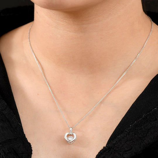D Joy Moissanit Anhänger 925 Silber platiniert ca. 0.43 ct