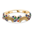Lustro Stella Roter Zirkonia, Grüner Zirkonia Ring 925 Silber Vergoldet (Größe 17.00)