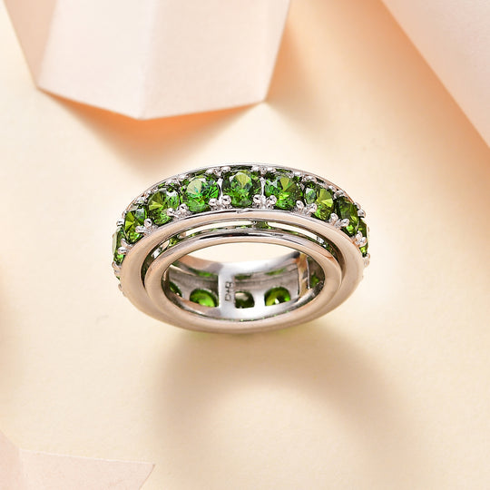 Peridot Zirkonia Ring Nickelfreies Messing platiniert (Größe 19.00)