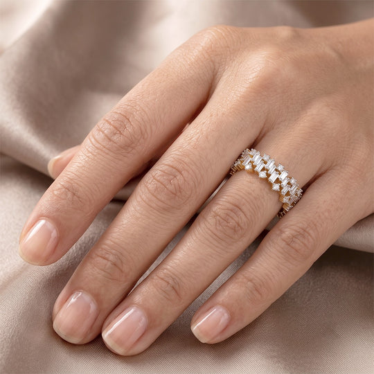 LUXURIANT DIAMOND - Lab Grown Diamant SI-GH SGL zertifiziert Ring, 925 Silber rhodiniert (Größe 19.00) ca. 1,00 ct