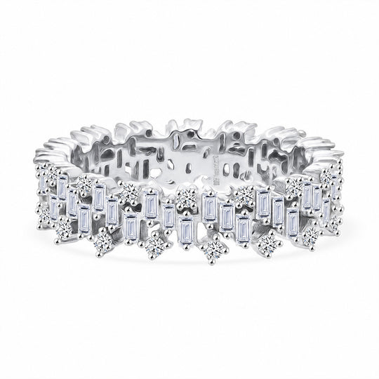 LUXURIANT DIAMOND - Lab Grown Diamant SI-GH SGL zertifiziert Ring, 925 Silber rhodiniert (Größe 19.00) ca. 1,00 ct