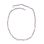 AA Mehrfarbige Süßwasser Perle, Afrikanischer Amethyst Halskette ca. 60 cm 925 Silber Rhodiniert 65.00 ct
