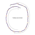 AA Mehrfarbige Süßwasser Perle, Afrikanischer Amethyst Halskette ca. 60 cm 925 Silber Rhodiniert 65.00 ct