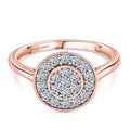 LUXURIANT SI-GH Labor Diamant Ring, 925 Silber 750 Roségold Vermeil - 0,50 ct.