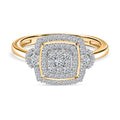 LUXURIANT DIAMOND - Lab Grown Diamant SI-GH SGL zertifiziert Ring 925 Silber 750 Gelbgold Vermeil (Größe 17.00) ca. 0,50 ct
