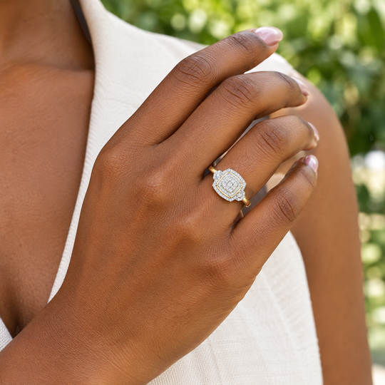 LUXURIANT DIAMOND - Lab Grown Diamant SI-GH SGL zertifiziert Ring 925 Silber 750 Gelbgold Vermeil (Größe 17.00) ca. 0,50 ct
