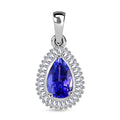 Rhapsody AAAA Tansanit, Weißer Diamant Anhänger 950 Platin ca. 1.17 ct