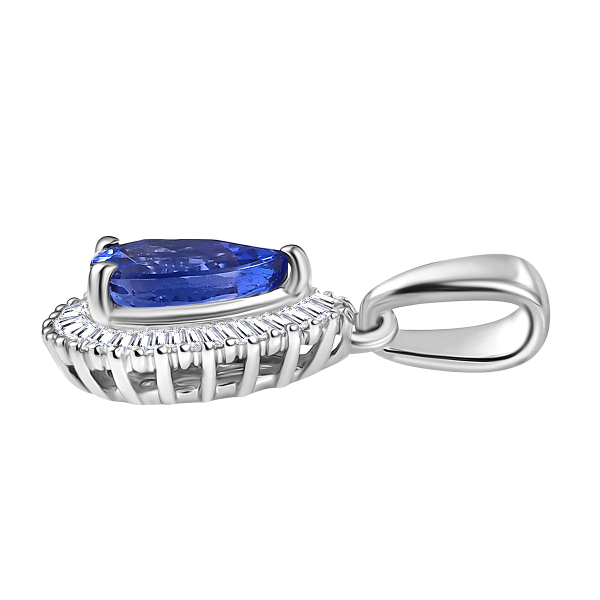 Rhapsody AAAA Tansanit, Weißer Diamant Anhänger 950 Platin ca. 1.17 ct