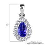 Rhapsody AAAA Tansanit, Weißer Diamant Anhänger 950 Platin ca. 1.17 ct