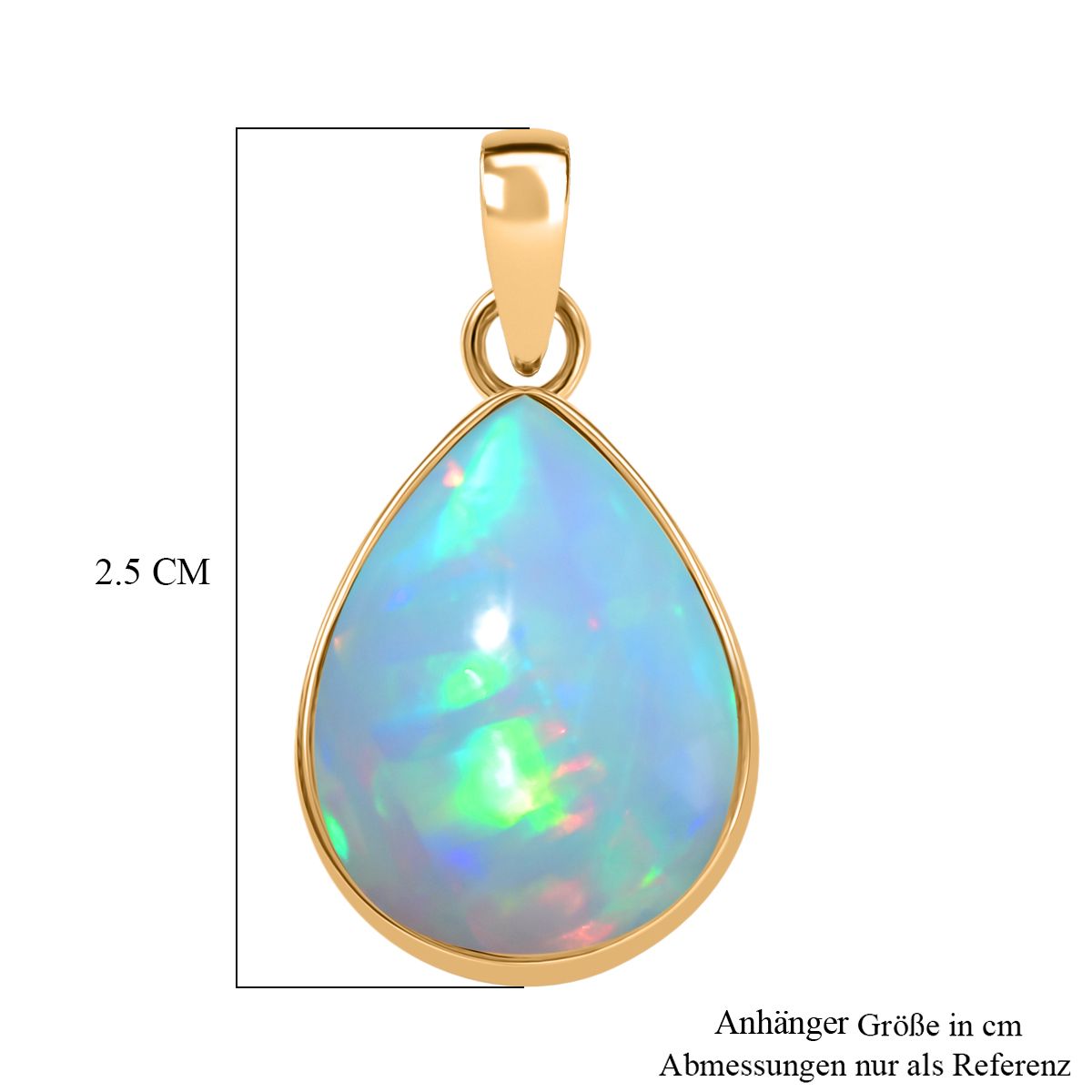 AAA Natürlicher, äthiopischer Welo Opal Anhänger 585 Gold ca. 5.10 ct