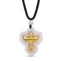 Natürliche Weiße Jade Halskette, flexibel (ca. 70 cm), 999er Gold ca. 65.00 ct