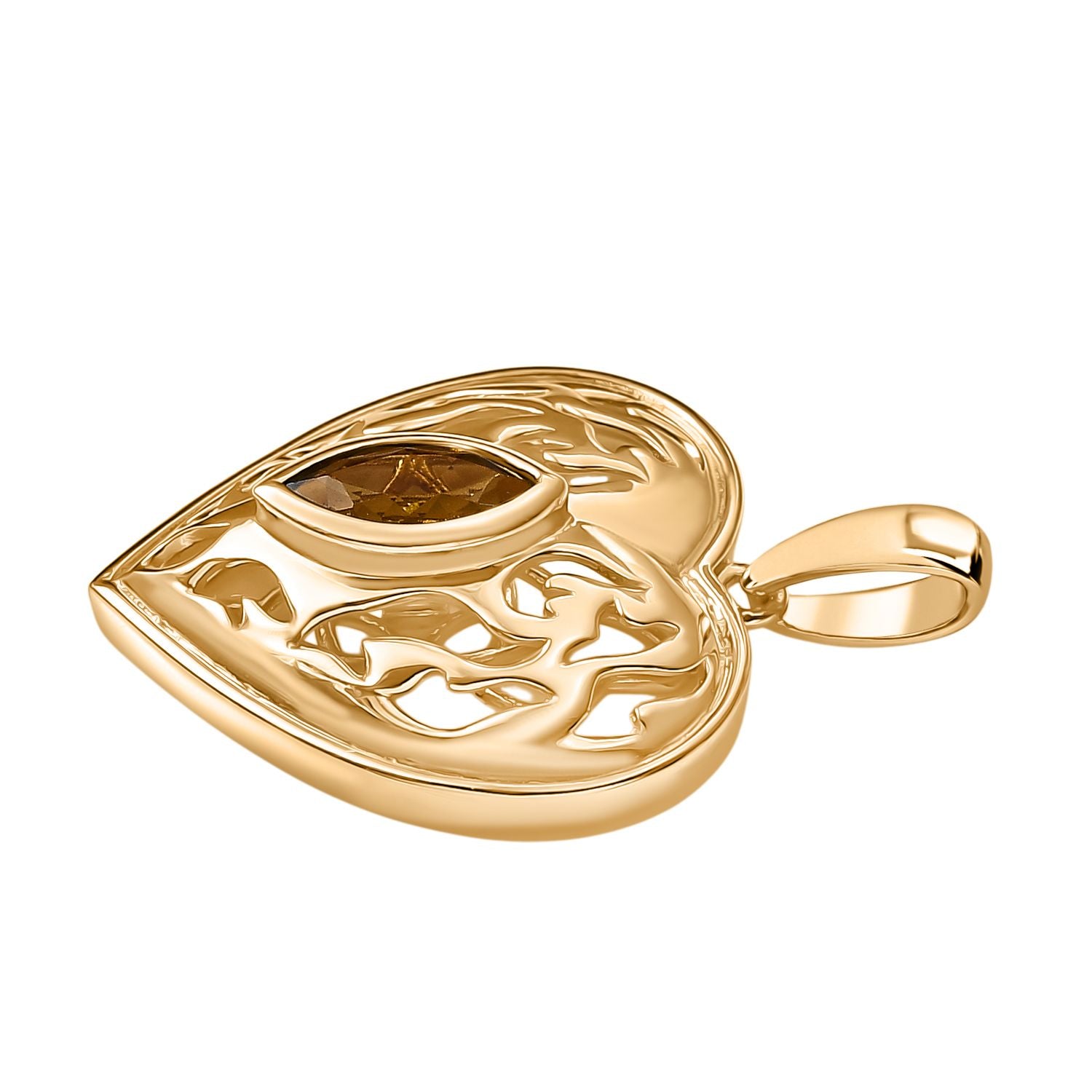 D Joy Natürlicher goldener Tansanit Anhänger 925 Silber 750 Gelb Vergoldet ca. 0.52 ct