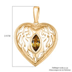D Joy Natürlicher goldener Tansanit Anhänger 925 Silber 750 Gelb Vergoldet ca. 0.52 ct