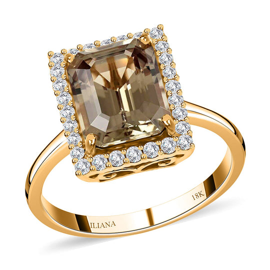 LUXORO AAA Turkizit, Weißer Diamant Ring 585 Gold (Größe 19.00) ca. 4,37 ct
