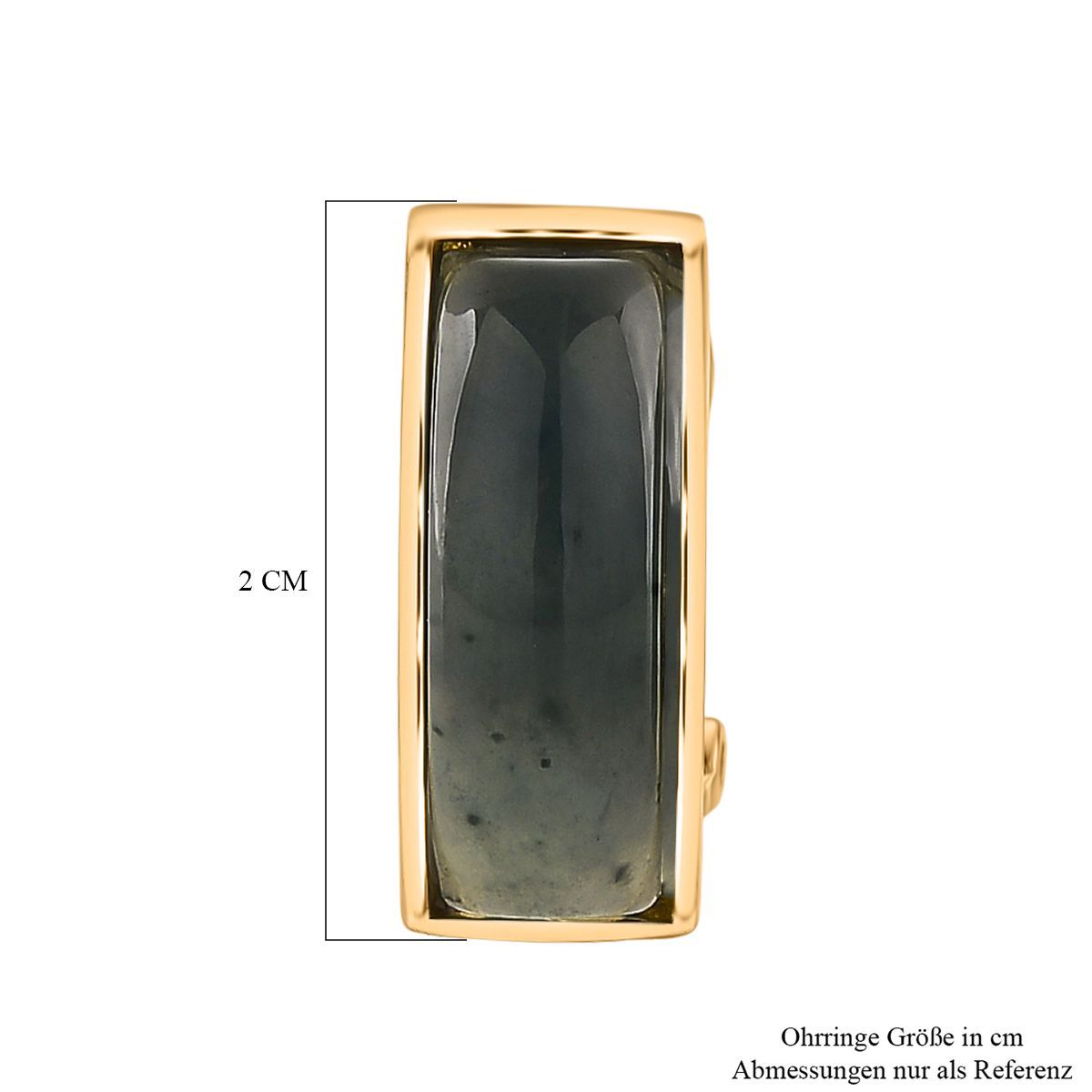 Natürlicher Olmek Jadeit Ohrringe 925 Silber vergoldet ca. 10.00 ct