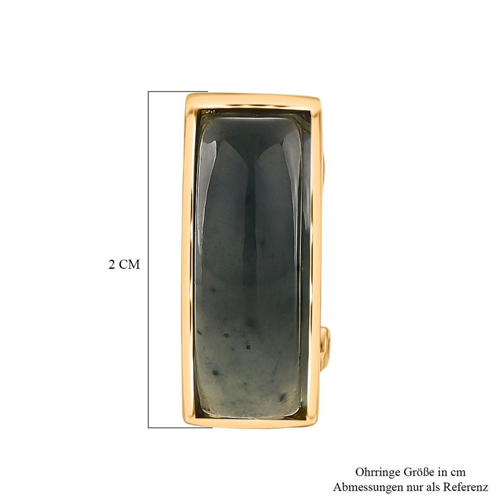 Natürlicher Olmek Jadeit Ohrringe 925 Silber vergoldet ca. 10.00 ct