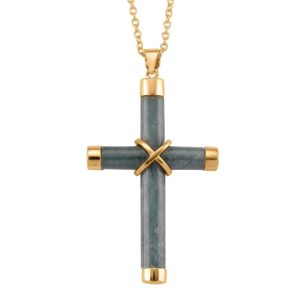 Natürlicher Olmek Jadeit Anhänger mit kettte ca. 50 cm, 925 Silber vergoldet ca. 15.00 ct
