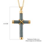 Natürlicher Olmek Jadeit Anhänger mit kettte ca. 50 cm, 925 Silber vergoldet ca. 15.00 ct