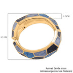 Emaille-Armreif im Facetten-Design, ca. 18 cm, Blau